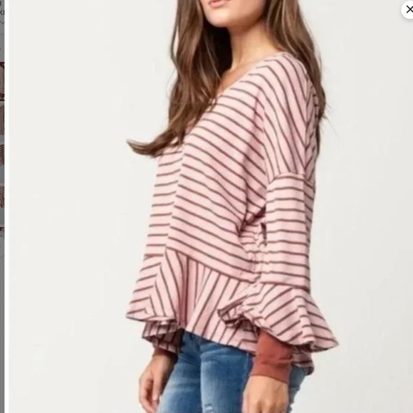 Free People Tops - Free People EUC Top Sz.M Pink Mauve Stripes